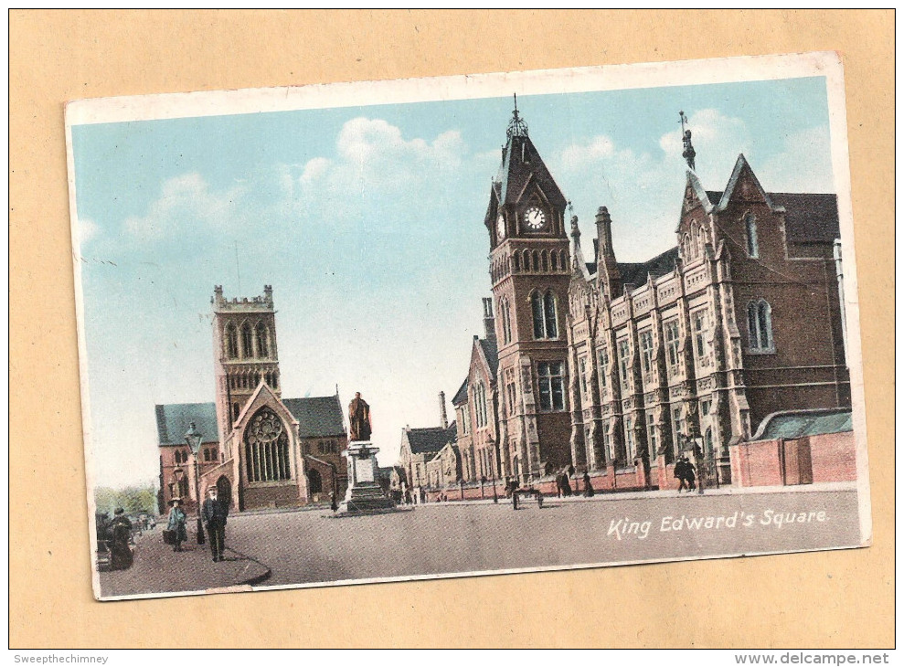 BURTON ON TRENT KING EDWARD SQUARE TOWN HALL & CHURCH BY JACKSONS OF BURTON - Sonstige & Ohne Zuordnung