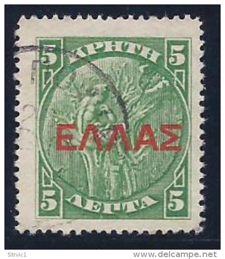 Crete, Scott # 113 Used Coin, Overprinted, 1909 - Kreta