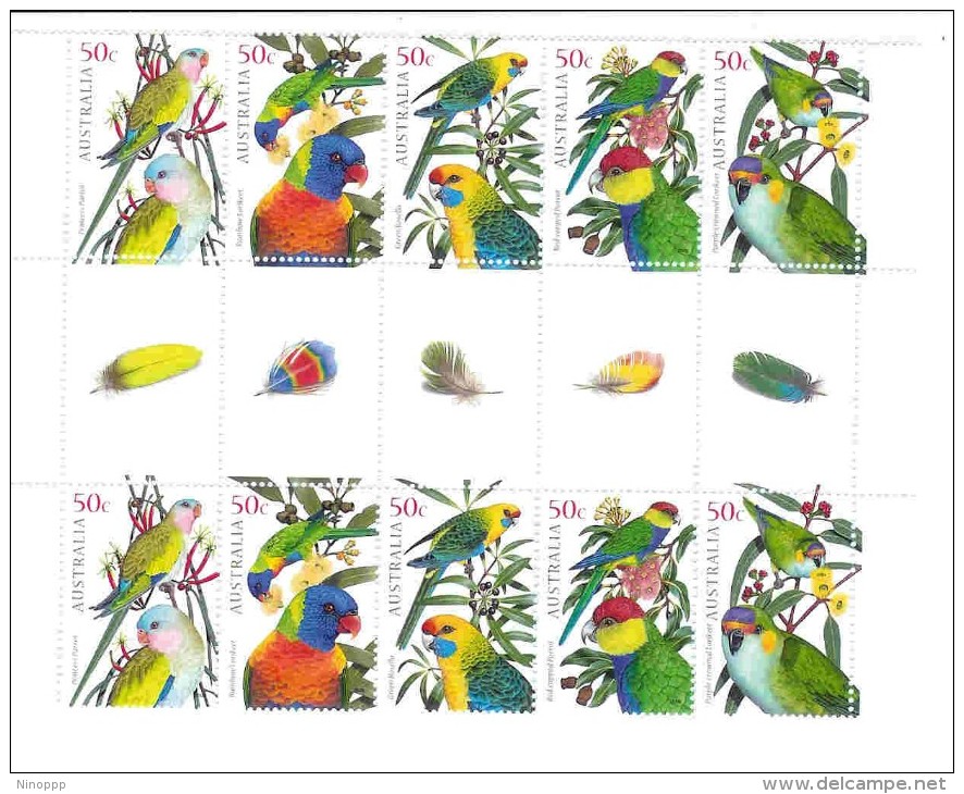 Australia 2005 Parrots Gutter  Strip MNH - Mint Stamps