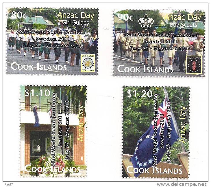 COOK // 2012 - Scoutisme, Girl Guides, Anzac Day - 4v Neufs // Mnh - Neufs