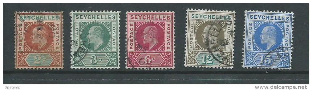 Seychelles 1903 King Edward VII 5 Values To 15c FU - Seychelles (...-1976)