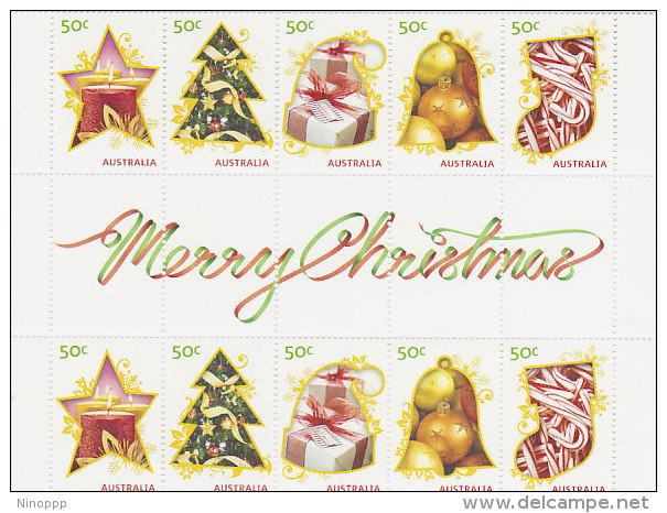 Australia 2009 Merry Christmas Gutter Strip MNH - Mint Stamps