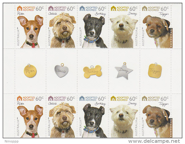 2010 Dogs Adopted & Adored Gutter Strip MNH - Mint Stamps