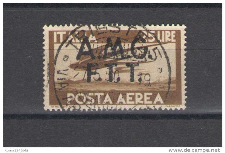 TRIESTE 1947 POSTA AEREA DEMOCRATICA 25 LIRE ANNULLATO - Posta Aerea