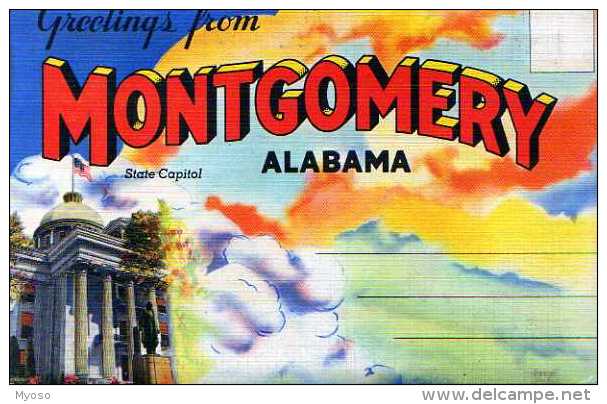 Carnet Depliant De 9 Vues Recto Verso MONTGOMERY Alabama Maxwell And Gunter Fields - Montgomery