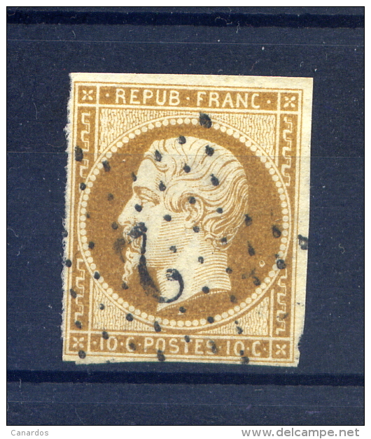Rare N° 9 Oblitéré Etoile Chiffrée Signé Calves - 1852 Louis-Napoléon
