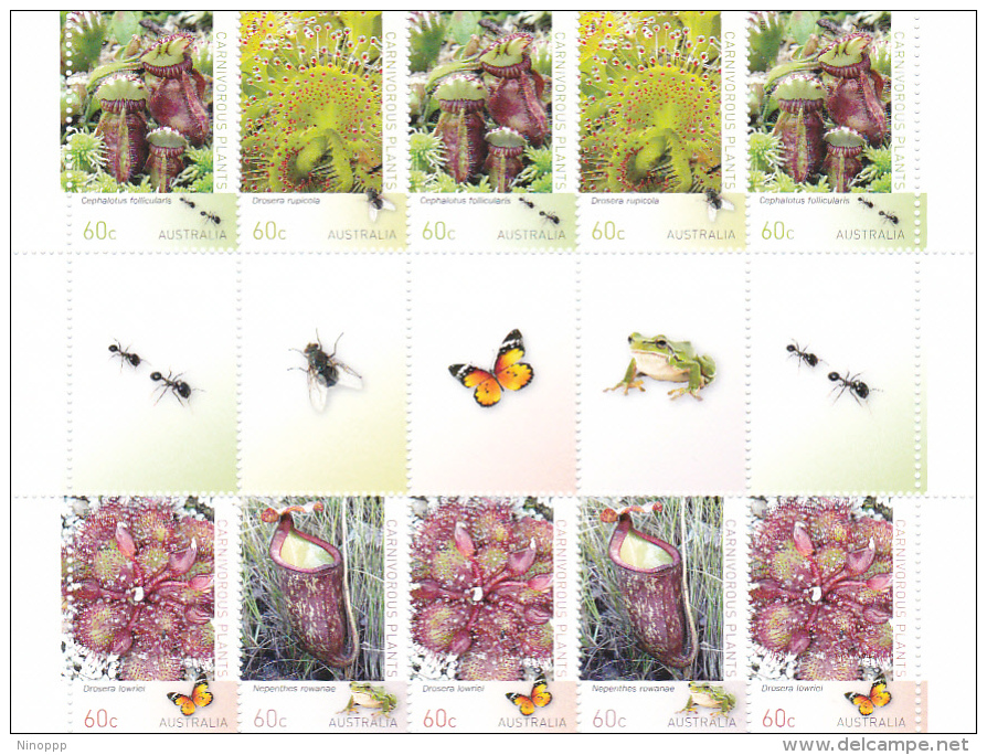 Australia 2014 Carnivorous Plants Gutter Strip MNH - Mint Stamps