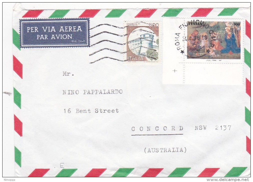 Italy 1998 Castle 500 L Natale 900l  On  Cover Sent To Australia - Ohne Zuordnung