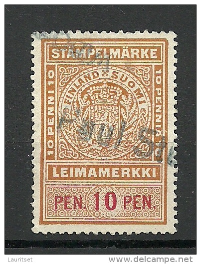 FINLAND FINNLAND 1866 Steuermarke Revenue Tax 10 Pen O - Revenue Stamps