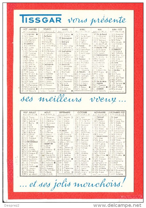 Calendrier Mouchoir TISSGAR Arras Remy Hanicotte Sauvage  Deux Scanns - Petit Format : 1961-70