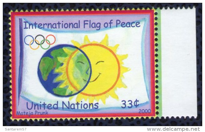 Nations Unies 2000 ONU Neuf Flag Of Peace Drapeau De La Paix Bord De Feuille - Ungebraucht