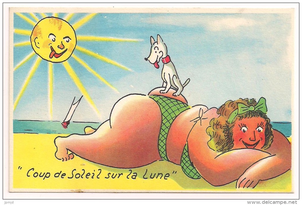 Coup De Soleil Sur La Lune - Plage Humour Chien - Illustrateur Jean De Preissac - Preissac