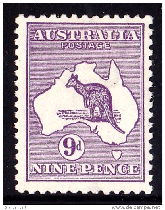 Australia 1913 Kangaroo 9d Violet 1st Wmk MH Listed Variety - Neufs