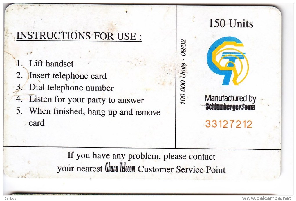 Phonecard , Africa, Ghana , 2002 , 150 UNITS , Akosombo Hydro Electric Dam ,  Used - Ghana