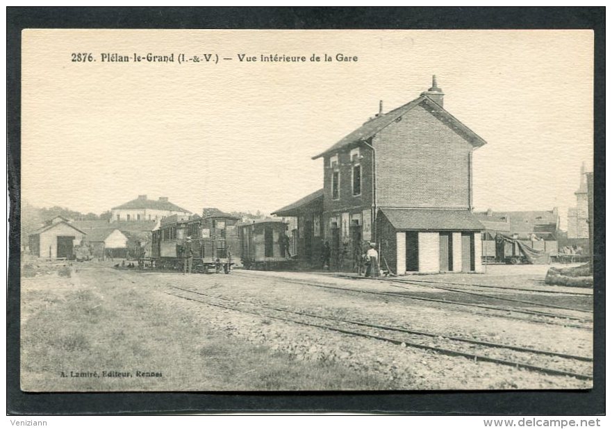 CPA - PLELAN LE GRAND - Vue Intérieure De La Gare, Animé - Trains - Autres & Non Classés