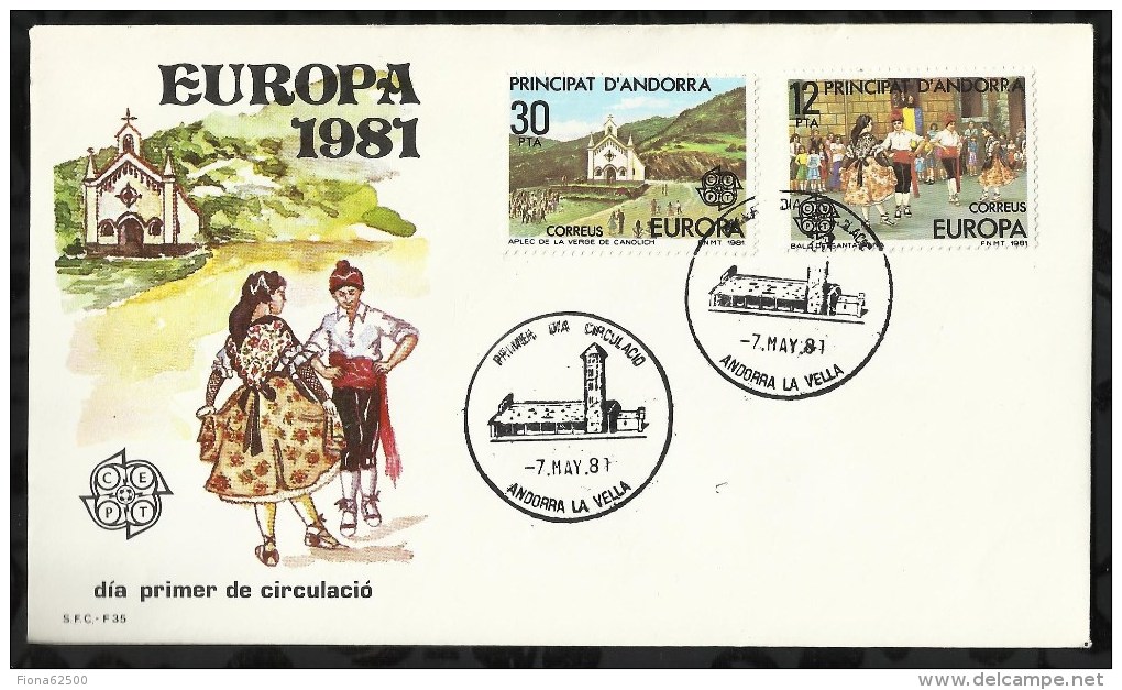 PREMIER JOUR . ANDORRE ESPAGNOL . EUROPA . FOLKLORE .  07 MAI  1981 . - Covers & Documents