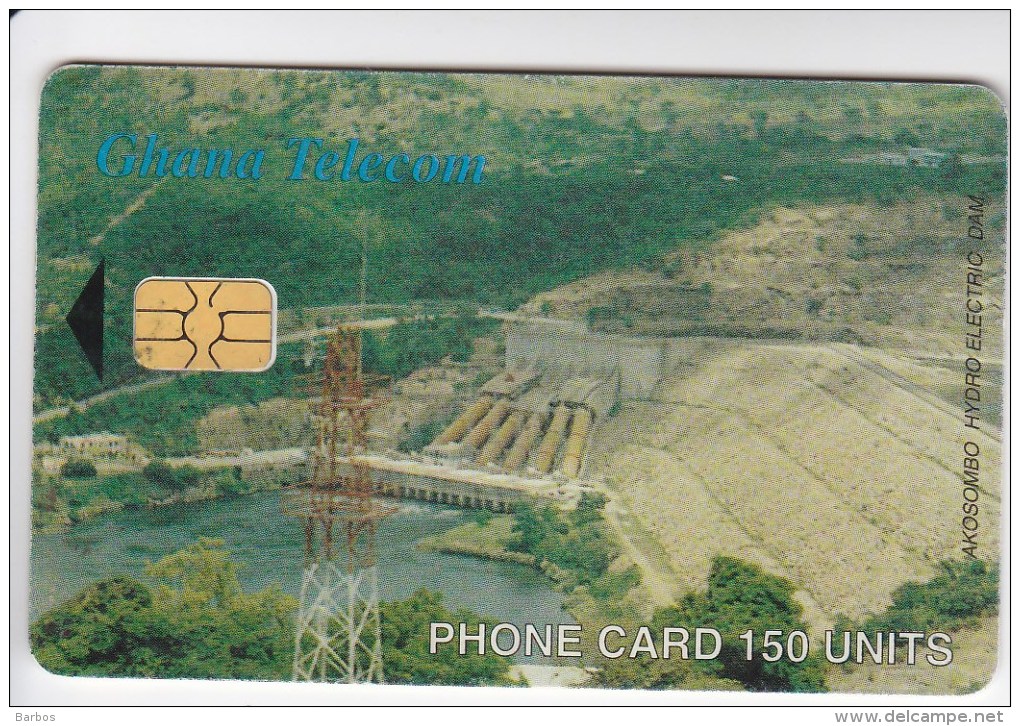 Phonecard , Africa, Ghana , 2002 , 150 UNITS , Akosombo Hydro Electric Dam ,  Used - Ghana