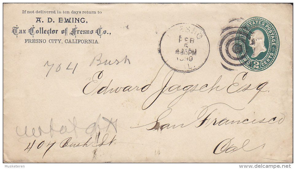 United States Postal Stationery Ganzsache Entier PRIVATE Print TAX COLLECTOR Of FRESNO Co., FRESNO 1890 SAN FRANCISCO - ...-1900