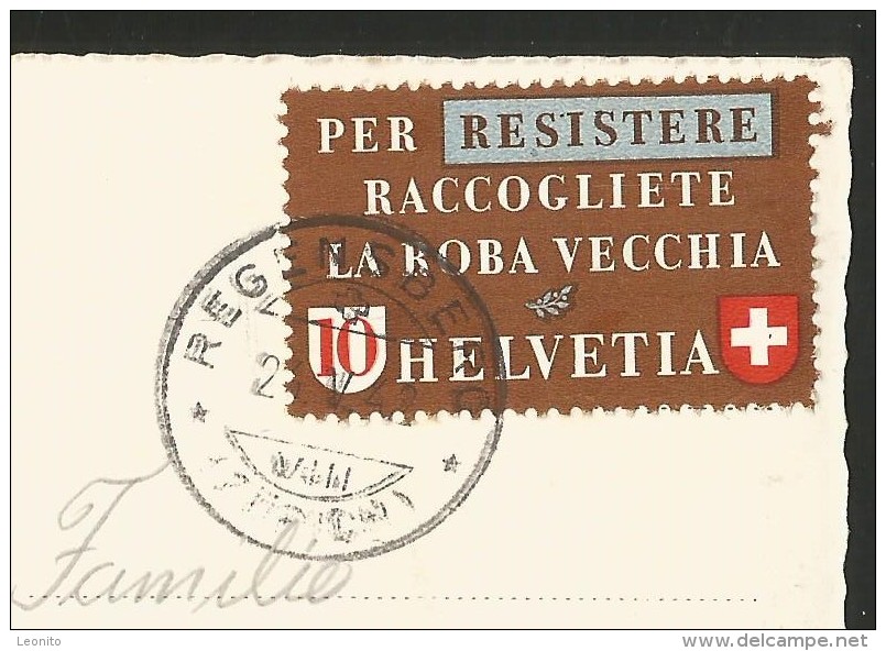REGENSBERG ZH Dielsdorf Briefmarke ! Altstoffverwertung Resistere 1942 - Dielsdorf