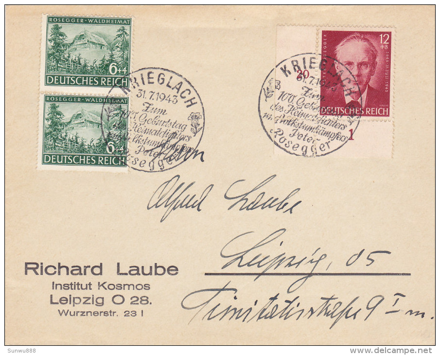 Krieglach - Peter Rosegger 31.7.1943 - Covers & Documents