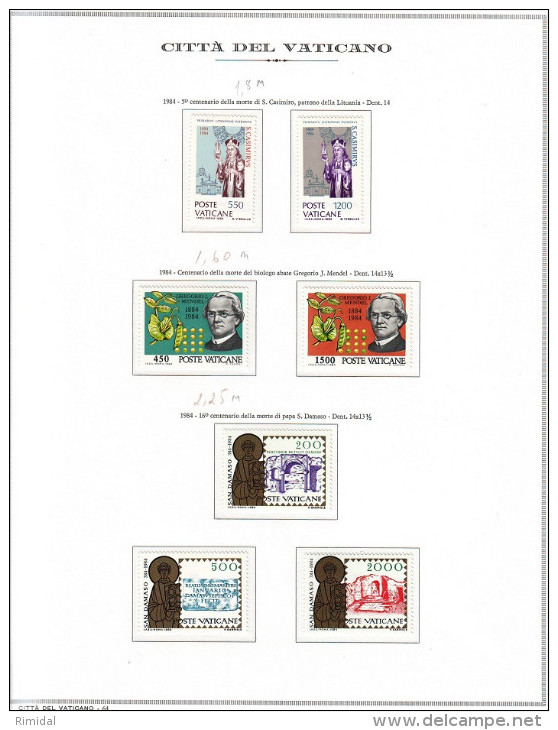 Vatican, Complete Year Set MNH /**, 1984 - Volledige Jaargang