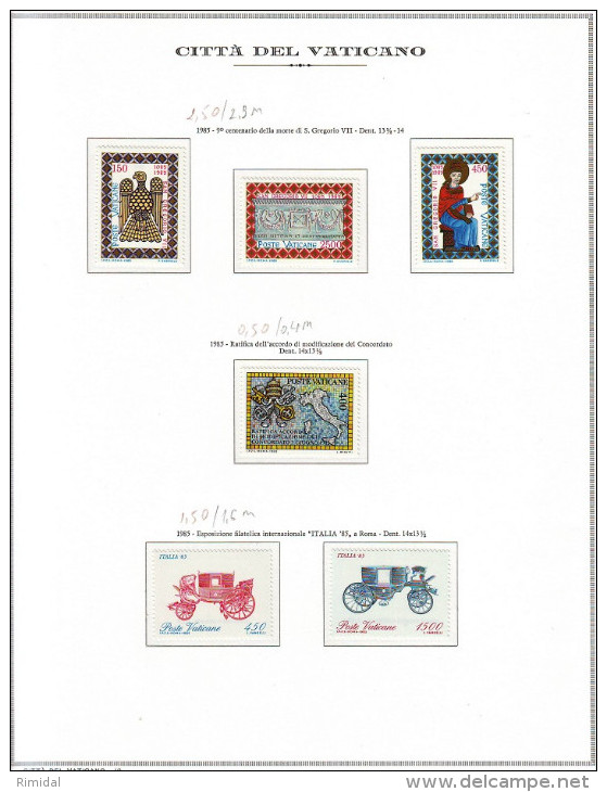 Vatican, Complete Year Set MNH /**, 1985 - Années Complètes