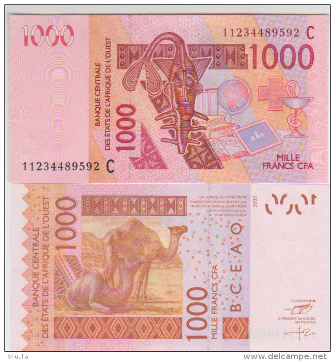 West African States 1000 Francs 2011 Pick 315C UNC - West African States