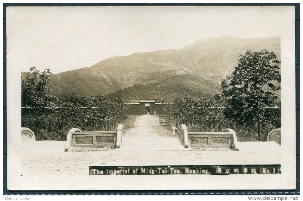 China X 5 Ming Tai Tsu Nanking Imperial Tomb Stone Camels Lions Figures RP Postcards - China