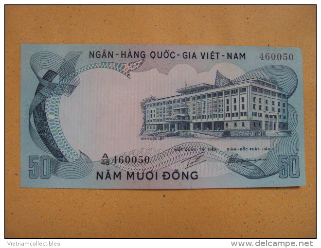 South Vietnam Viet Nam 50 Dong Horse AU Banknote 1972 - Pick # 30  / 02 Photos - Vietnam