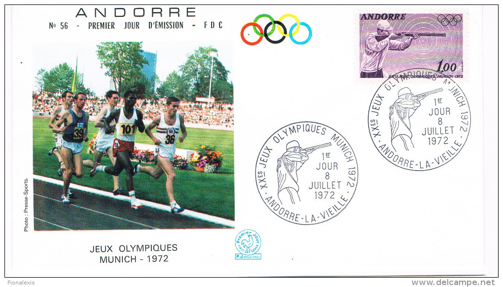 Envelope Premier Jour 1980  FDC N° 56 Jeux Olympiques Munich 1972 - Usados