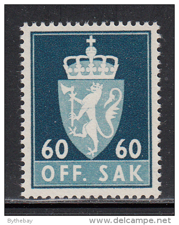 Norway MNH Scott #O101 60o Coat Of Arms - Oficiales