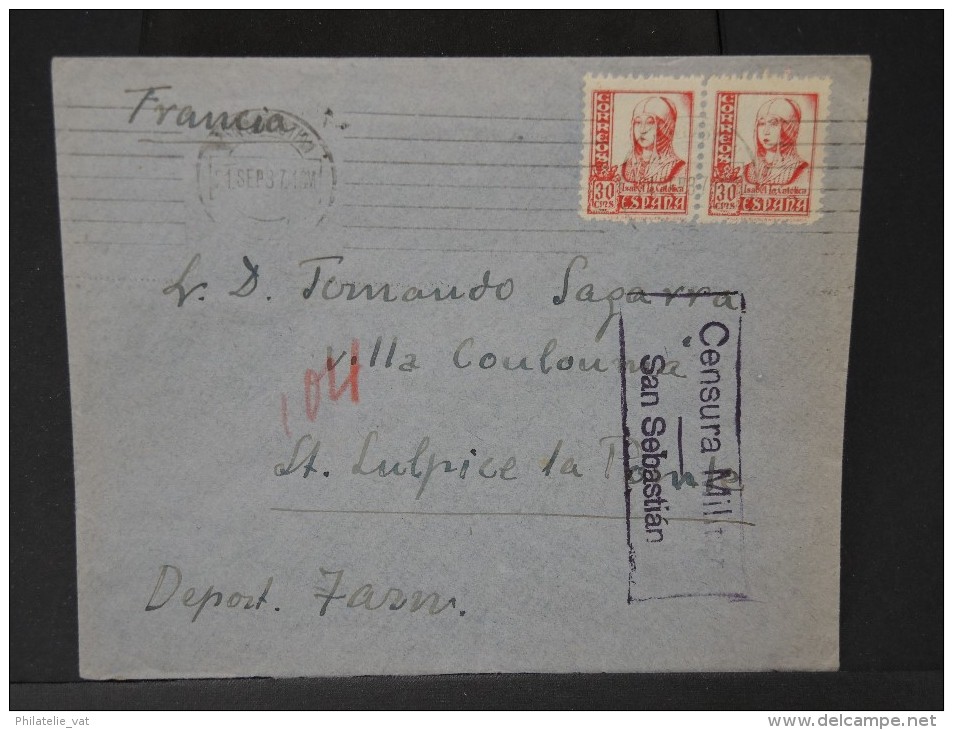 ESPAGNE - Lettre Censurée - Guerre Nationaliste - Détaillons Collection - Lot N° 5481 - Marques De Censures Nationalistes
