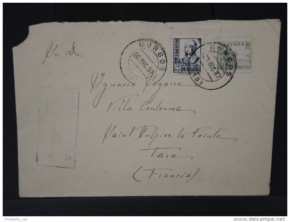 ESPAGNE - Lettre Censurée - Guerre Nationaliste - Détaillons Collection - Lot N° 5493 - Bolli Di Censura Nazionalista