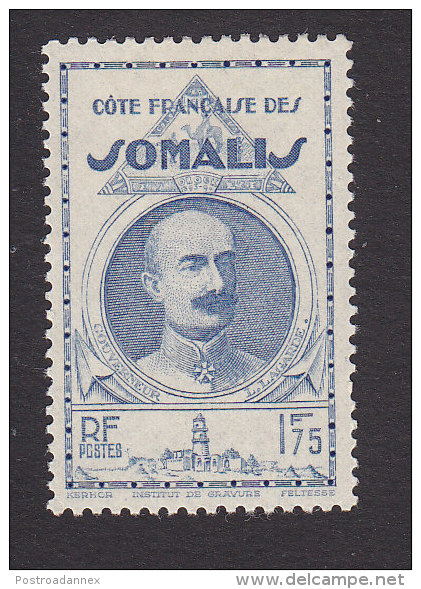 Somali Coast, Scott #171, Mint Hinged, Governor Leonce Lagarde, Issued 1938 - Unused Stamps