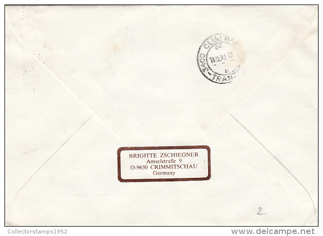 16164- COAT OF ARMS, ENERGY CONGRESS, K. KOLLWITZ, P. MODERSOHN BECKER, T. KORNER, STAMPS ON REG. COVER, 1991, GERMANY - Storia Postale