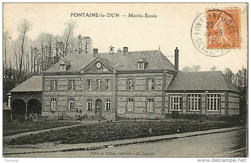 0115 737: Fontaine-le-Dun  -  Mairie  -  Ecole - Fontaine Le Dun