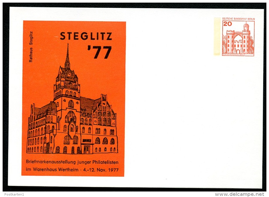 BERLIN PP76 D1/003 Privat-Postkarte RATHAUS STEGLITZ ** 1977 - Private Postcards - Mint