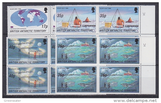British Antarctic Territory 1996 Scar 4v Bl Of 4  ** Mnh (20661) - Unused Stamps