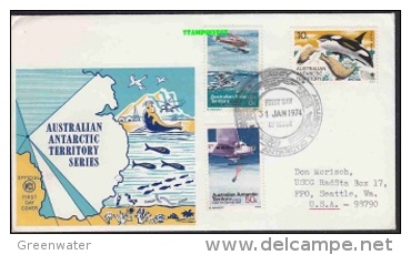 AAT 1974 Maquarie 3v FDC Ca 31 Jan 1974 (20664) - FDC