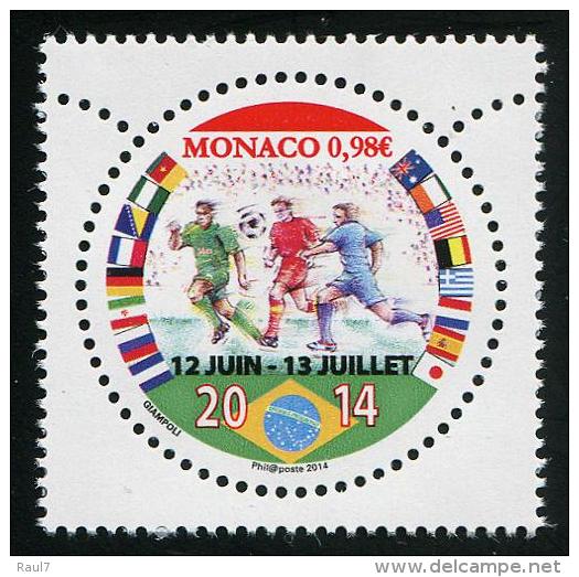 MONACO - 2014 - Coupe Du Monde De Football, Bresil 2014 - 1v Neufs // Mnh - Unused Stamps