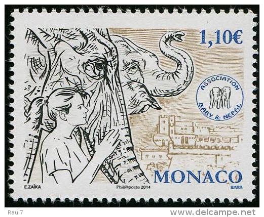 MONACO - 2014 - Elephants, Association Baby & Nepal - 1v Neufs // Mnh - Unused Stamps