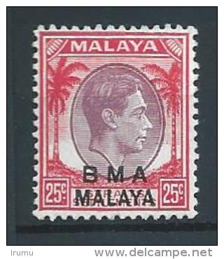 Straits Settlements BMA SG13a 25c MH (SN 2489) - Singapour (...-1959)