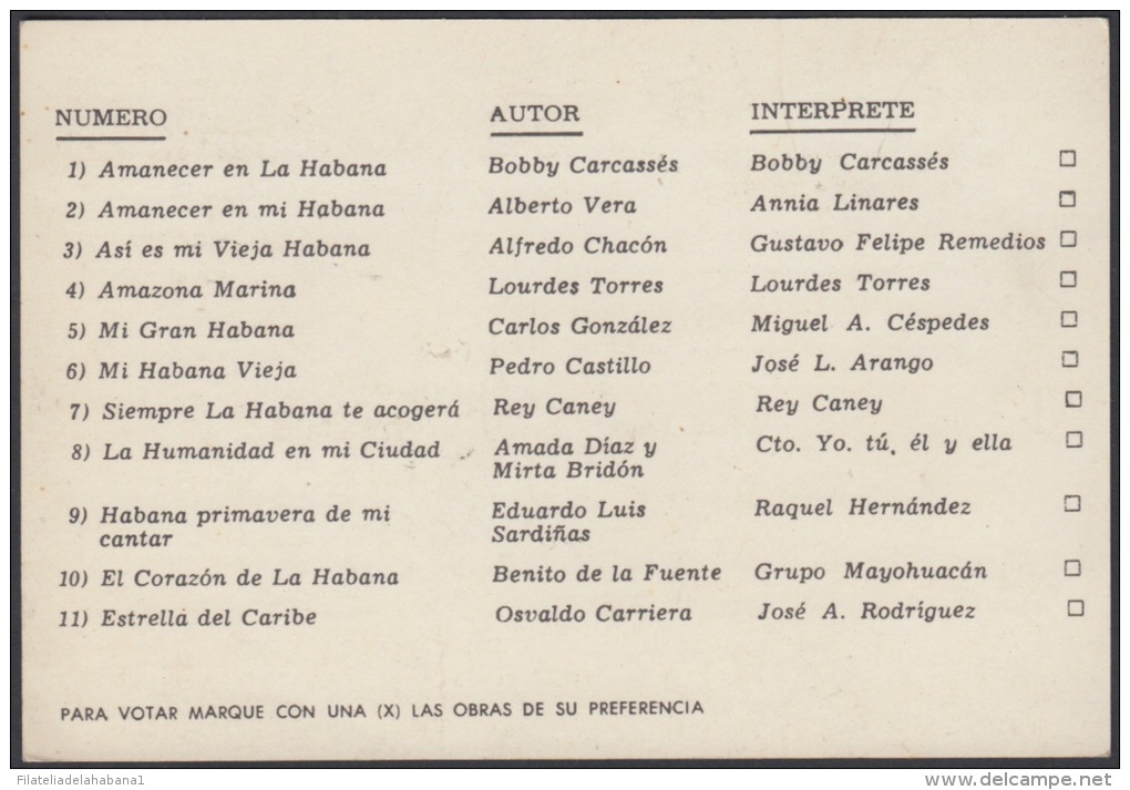 1984-EP-19 CUBA 1984. Ed.135. TARJETA ENTERO POSTAL. POSTAL STATIONERY. JULIO ANTONIO MELLA. CONCURSO MI CANTO CIUDAD. U - Usati