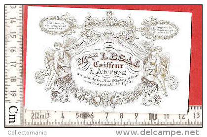 Carte Porcelaine Porselein Card ANVERS Max Legal Coiffeur Kapper Engel Ange  Antwerpen Carte Litho  Parfumerie Kipdorp - Porcelaine