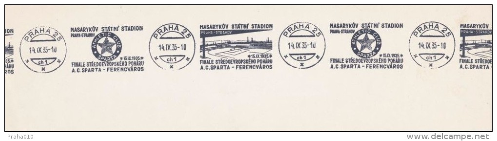 I9808 - Czechoslovakia (1935) Praha 25 (ch1): Central Europ. Cup Final A.C.Sparta-Ferencvaros; Masaryk National Stadium - Lettres & Documents