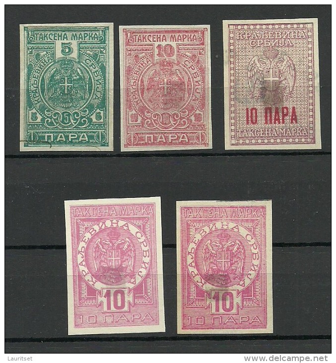 Kingdom Of SERBIEN SERBIA Steuermarken Fiscal Revenue IMPERFORATE Taksena Marka (*) - Serbie