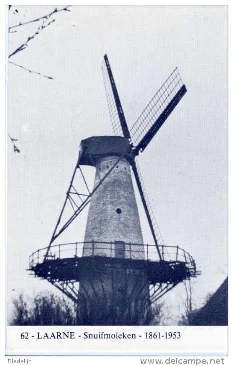 LAARNE (O.Vl.) - Molen/moulin - Blauwe Prentkaart Ons Molenheem Van Het Verdwenen Snuifmoleken. Zeldzaam! - Laarne