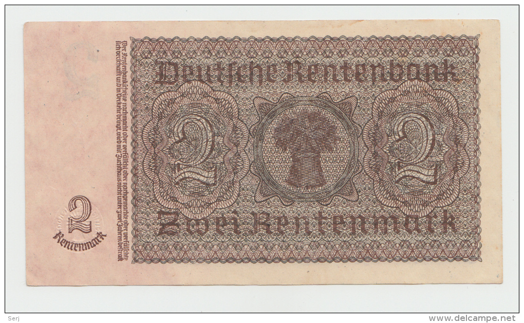 Germany 2 Rentenmark 1937 AUNC- CRISP Pick 174b 174 B - Andere & Zonder Classificatie