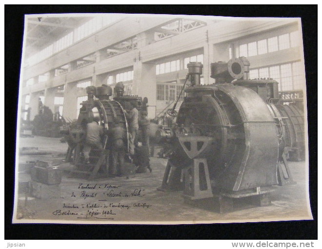 Photo 23 X 17 1923 Ateliers Chantiers De La Gironde  Bordeaux Turbines à Vapeur Paquebot Leconte De Lisle NW43 - Boats