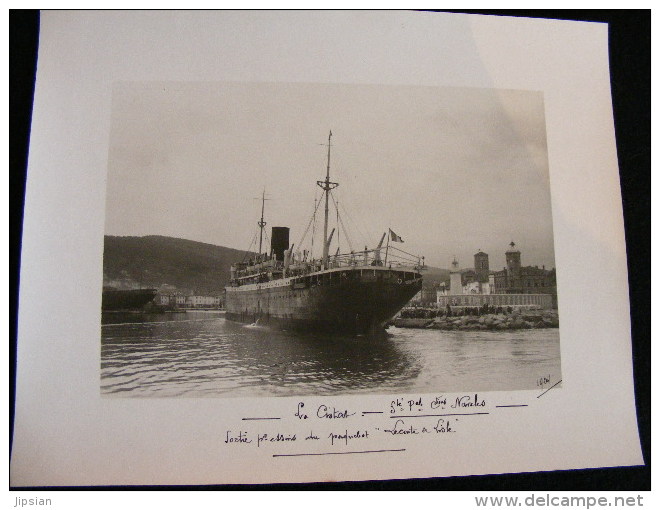 Photo 23 X 17cm En 1924 à La Ciotat Marseille SPC Navales Sortie Pour Essais Du Paquebot Leconte De Lisle    NW43 - Bateaux